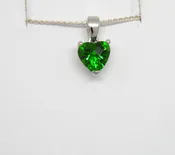 Faceted Heart Pendant in Sterling Silver mounting, multiple sizes available.