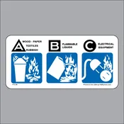 F153R 2.375 X 5 ABC Extinguisher Class Label