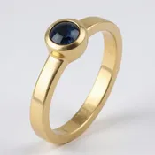 14k Yellow Gold Cabochon Sapphire Ring — Cortes