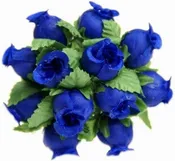 144 Miniature Poly Rose Silk Favor Flower Pick Wedding Shower - Royal Blue