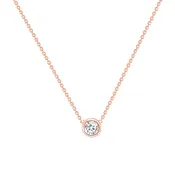 0.20ct Round Solitaire Diamond 18k Gold Bezel Set Necklace