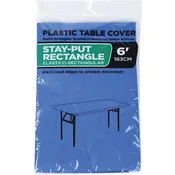 30 In. x 72 In. Royal Blue Stay-Put Fitted Rectangular Table Cover
