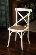 White Wooden Crossback Chair — Smucker Village