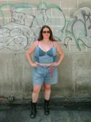 Carhartt Corset Tops - 2XL-4XL Blue Denim - Cropped