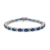 14 Karat White Gold Ceylon Sapphire and Diamond Bracelet