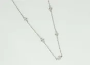 5 Diamond Motif Necklace | 18K White Gold