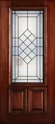 6' 8" 2/3 Lite Decorative Glass Mahogany Wood Front Door - PD 3068-23 BRAZ