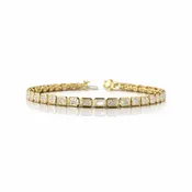 7.11 Cts 14K YELLOW GOLD Radiant Shape Tennis Bracelet