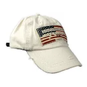Bone Distressed Baseball Cap