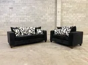 110-Hollywood Black Sofa & Loveseat Set