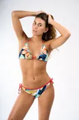 Aura Flowers Red Print With Gold Studs Top and Bottom