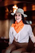 Blaze Orange Quail Scarf