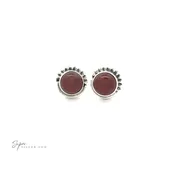 5mm Gemstone Studs With Half Bead Design
