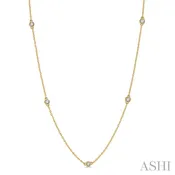 14K Yellow Gold Diamond Station Necklace