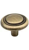 1-1/4" DIAMETER BRUSHED ANTIQUE BRASS KINGSPORT CABINET MUSHROOM KNOB