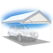 10'x20' Carport Replacement Canopy Cover for Tent Top Garage Shelter Cover w Ball Bungees