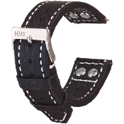 HMS Caviar Grain Leather Watch Strap with Rivets
