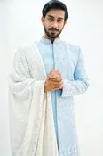 Ice Blue Designer Sherwani