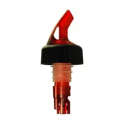 1-1/8 oz Red Measured Liquor Pourers 12/Bag