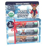 3pk Moose Smooch Holiday Lip Balm Assorted Pack-Candy Cane, Sugar Cookie, Hot Cocoa