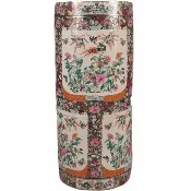 24" PORCELAIN UMBRELLA STAND ROSE MEDALLION