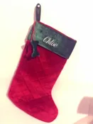 As Is Red with Green Dog Stocking for Chloe