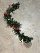 5.5' L Garland With Antlers, Bells & Plaid Ribbon