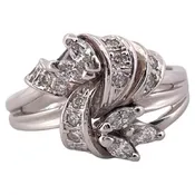 0.43ctw F-G VS2-SI1 Diamond Ring Set In Platinum