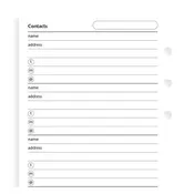 A5 Filofax Organizer or Clipbook CONTACTS