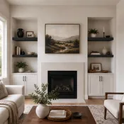 Black Painted 3" Thick Alcove Floating Shelves