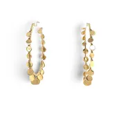 14k Gold Dangling Gold Disc Hoops