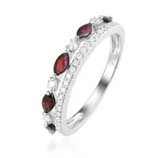 2 Row Ruby & Diamond Band