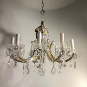 10 Light Gilt & Crystal Chandelier