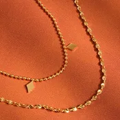 18K Gold Non-Tarnish Layered Tassel Necklace