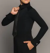 Basic Boys' Ballroom Shirt - Black (with trunks)