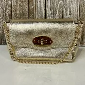 Small Leather Handbag w Toggle and Gold Chain — Daisy Clothing Boutique