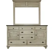 2330-0490-L/2334-0489-L COTTAGE CREEK BROCKTON DRESSER & SHUTTER MIRROR