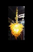 Amber Anemone Hand-blown glass Chandelier — Welcome to Santa Barbara Glassblowing Studio