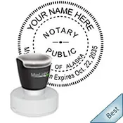 Alaska Notary Pre-Inked Round Stamp