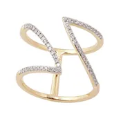 14K Gold 0.17CTW Free Form Diamond Ring