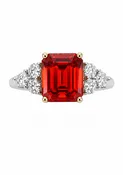 14k Two-Tone 4.91ctw Garnet 3 Stone Ring