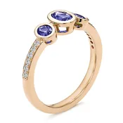 Blue Sapphire And Diamond Trilogy Ring