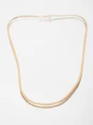 14K Etched Herringbone Chain Necklace