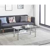 Clear Tempered Glass Glass Coffee Table for Living Room