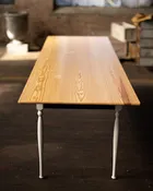 Down in the Holler Wood Dining Table | Almost Traditional Pine Farm table with Turned Legs