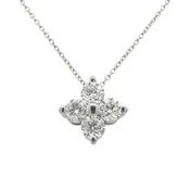 14K WHITE GOLD 4 DIAMOND CLUSTER PENDANT