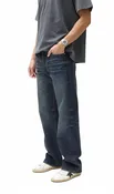 Blue Straight Leg Washed Raw Faded Denim