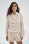 Bondi Button Up Blouse - Sandbar Stripe