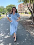 Bright Print Button Down Midi Dress