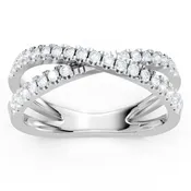 14K White Gold Bypass Anniversary Band